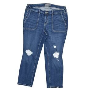Torrid Plus Size 18 Blue Skinny Jeans Zip Solid Denim